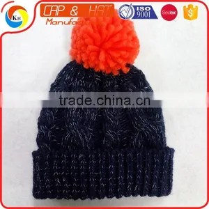 100% Acrylic Jacquard Knitted Hat Wither Embroidery CC Beanie thumbnail-6