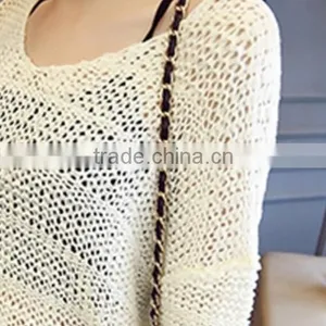 New Fashion Stripes Ladies Winter Turtleneck Knitted Sweater, Korean Female T-shirt Sweater Shirt Pierced thumbnail-4