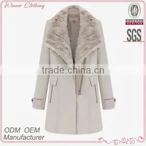 Latest Design Elegant Long Style Ladies Woolen Coat thumbnail-1