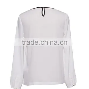 2015 Spring Latest Elegant New Model Fashion Round Neck Pullover Summer Blouses for Women thumbnail-2