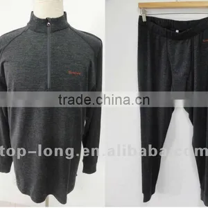 100% Merino(70s) Charcoal Long Johns Men Thermal Underwear thumbnail-1