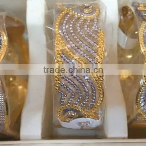 Single Broad Enamel Work Gold Plated BRACELET BANGLE thumbnail-2