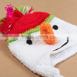Hot Sale Hand Hook A Funny Face Baby Wool Hats, Color Matching Hats thumbnail-3