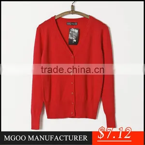 MGOO High Quality Cotton New Brand Mini Sweaters Long Sleeves Slim Fitting Women Cardigan Classic Style thumbnail-3