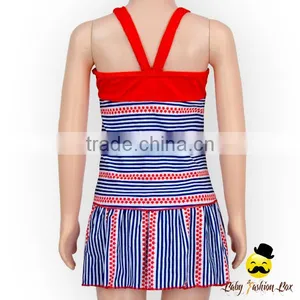 YZA-003 Yihong Fashion Style One Size Baby Red Strap Stripe With Dress Suit Kids Girls Wears Bikini thumbnail-6