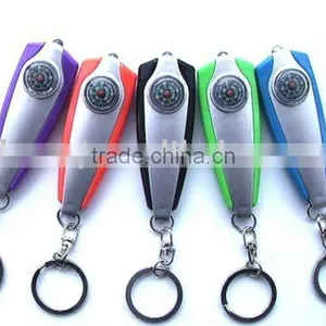 Promotional LED Keychain Light With Compass/Whistle Key Light With Compass Andkeyring thumbnail-1