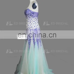 Mermaid Stone Beaded Colorful Real Sample Pictures Full Length Party African Evening Dresses thumbnail-5