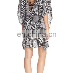 C86 Geo Print Cover-Up Tunic Beach Kaftan 2017 thumbnail-3