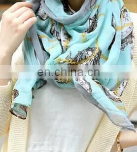 Embellish Infinity Pink Floral Printed Scarf Soft Yarn Muffler Simple Oblong Scarves thumbnail-6