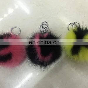 Owl Pom Pom Key Chain Large Faux Fur OWL Bag Charms thumbnail-3
