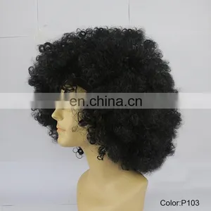 Fancy Party Costume 70S Big Size Black Wigs For South Africa P103 thumbnail-2