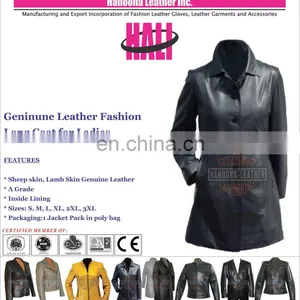 Fashionable Women's Designer Leather Long Coats and Jackets | Women Long Sleeve Leather Coat And Jacket thumbnail-1