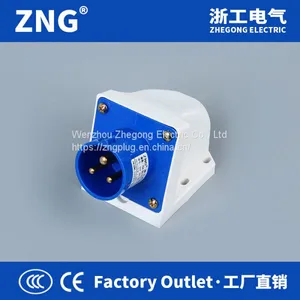 Industrial Plug Reverse 16A 2P+PE, Industrial Plug Wall Mount, Industrial Inlet Appliance thumbnail-1