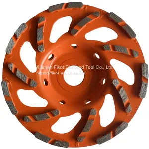 V Shape Tornado Grinding Cup Wheel Diamond Grinding Cup Wheel Disc for Concrete Granite Marble Stone thumbnail-2