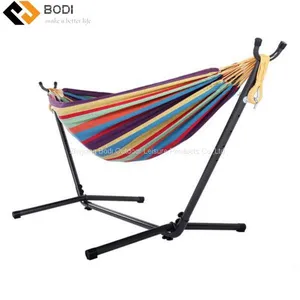 Portable Outdoor Polyester Hammock Set With Hammock Stand Handbag For Outdoor Camping Travel Beach And Indoor Use thumbnail-1