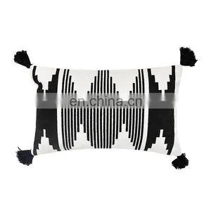 Wholesale Decorative Throw Pillow Cushion Cover Cotton Thread Woven Printed Pillow Cases thumbnail-1