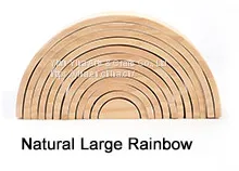 Educational Grimms Natural Wooden Stacking Toys Large Rainbow Building Blocks for Kids thumbnail-5