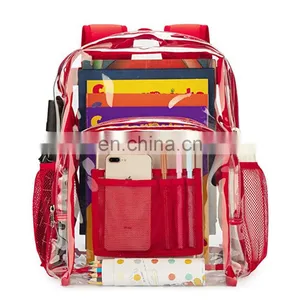 Waterproof Large Black Transparent Clear Backpack,Pvc Summer School Bag For Adult Kids Students/ thumbnail-5