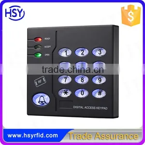 HSY-S211 Wiegand Input 6500 Users Luminous Keyboard Smart Card Password Contactless RFID Stand-alone Access Control System thumbnail-1