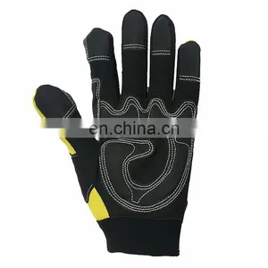 Custom Logo Reinforced Palm Mechanics Work Cut Resistance Hand Synthetic Leather Safety Gloves thumbnail-5