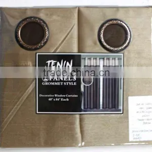 2PCS EMBORIDERY FAUX SILK WITH 6PCS GROMMETS FOR EACH-38X84"X2PCS thumbnail-1