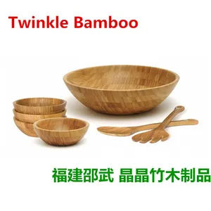 Bamboo Salad Bowls With Servers,bamboo Wooden Kitchen Tools Wholesale thumbnail-1
