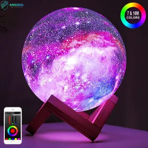 Personalized Photo Moon Lamp 16 Colors Remote Control Best 3D Printing Moon Light Lamp thumbnail-3
