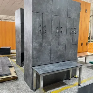 Waterproof Compact Laminate Board L Shape Locker School Locker With Bench For Sale thumbnail-1