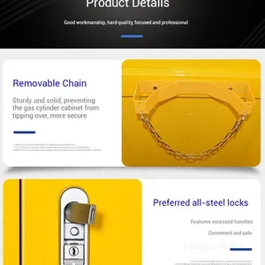 Gas Cylinder Security Enclosure for Vocational School, Safety Storage Cabinet With Flip-down Loading Ramp & Secure Lock for Industrial Training thumbnail-5