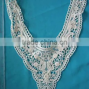 Fabric Applique, VNeck, Neckline Motif, White Crochet thumbnail-1