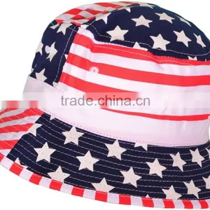 Wholesale Cool Mens Beer Funny Tie Dyed American Flag Bucket Hat thumbnail-2