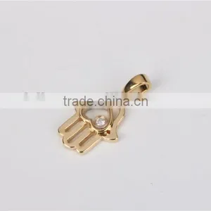 Newest Arrivaling Fashion Palm of Hand Shape Yellow Gold Pendant Necklace thumbnail-3