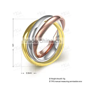 Unique Steel Ring Gold/rose Gold/white Gold Stainless Steel Rings 316L thumbnail-4