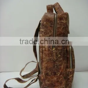 2015 Fashion PU Leather Vintage Men School Bag / Backpack thumbnail-2