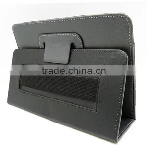 Dark Brown Leather Case Wallet For 7" Amazon Kindle Fire Tablet With Elastic Belt and Hand Holder thumbnail-1