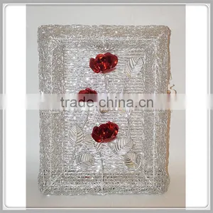 Fancy Table Lamp RGB LED Table Lamp Aluminium Table Lamp Leaves and Rose Flower thumbnail-1