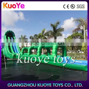 55mm Plato PVC Fireproof Inflatable Skyscraper Water Slides With Blue Crush 2 Lane Run thumbnail-2