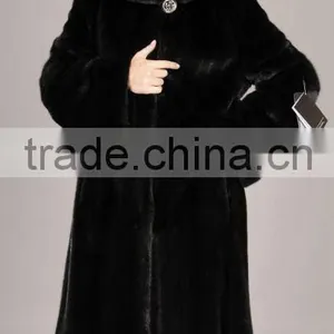 Full Length Black Mink Fur Coat thumbnail-1