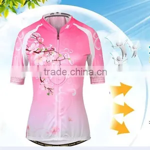 Santic Summer New Style Women Sublimation Cycling Wear Set With Padded Compression Shorts and Anti-UV thumbnail-1