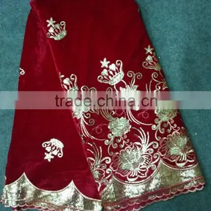 Velvet Lace For Lace Wedding Dressing/African Velvet Lace Fabrics for Wholesale thumbnail-4