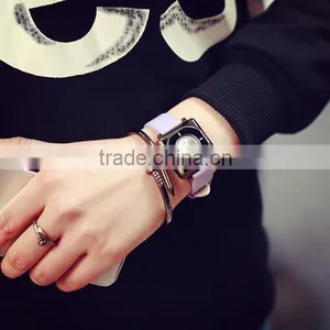 Unisex Watch, Square Personalization Watch, Women Watches, Antique, Brass Watch, Vintage Style Leather Watch thumbnail-4
