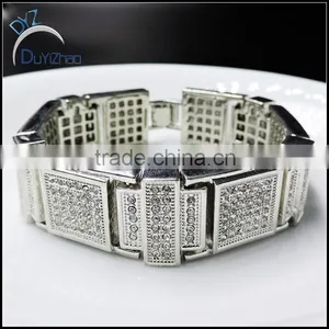 Factory Ice Out cz Micro Pave Hip Hop Men Micro Pave Bracelets thumbnail-1