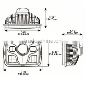 5x7 Rectangular Projector LED Headlight Sealed Beam Replacement With CRE-E Chips for Truck Motorcycle thumbnail-6