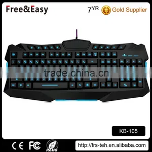 Multimedia Colorful Led Backlit Ergonomic Computer Keyboard thumbnail-1
