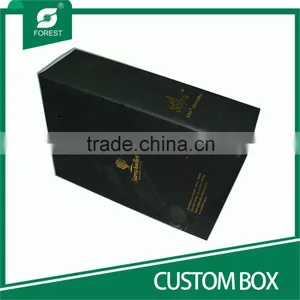 BLACK VARNISHED CARDBOARD CUSTOM BOX FOR PACKING OLIVE OIL thumbnail-4