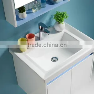 2016 Wall Hung Wash Basin White Oak Wood Bathroom Cabinet No.W006 thumbnail-3