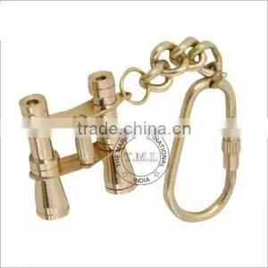 KEY CHAIN BINOCULAR - KEY RING BINOCULAR - BRASS KEYCHAIN BINOCULAR - NAUTICAL BRASS BINOCULAR KEYRING thumbnail-3