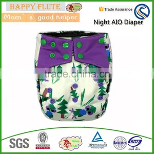 Happy Flute Cloth Diaper Bamboo Double Row Snaps Colorful Resuable Baby Muslin Organic Cloth Diapers Pul Fabric for Cloth Diaper thumbnail-1