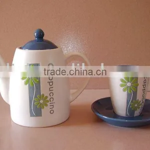 15pcs Colorful Stoneware Coffee Set thumbnail-1
