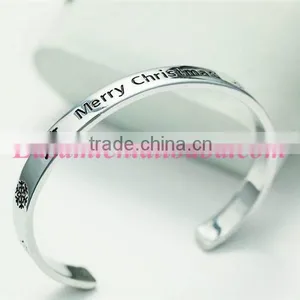 Zinc Alloy Main Material Christmas Jewelry Letter Christmas Element Cuff Bangle thumbnail-2